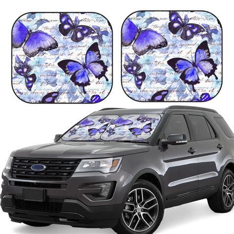 Disketp Piece Butterflies Pattern Windshield Sunshades Folding