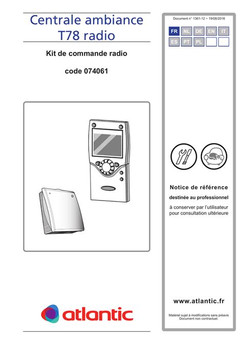 Centrale Ambiance Radio T Notice