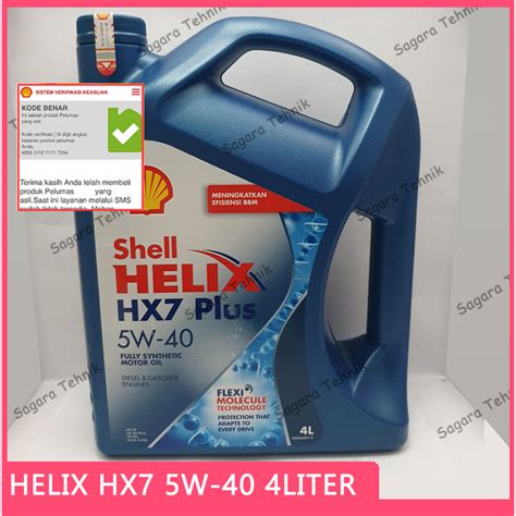 Jual Oli Mesin Shell Helix HX7 PLUS SAE 5W 40 4 Liter Bensin Galon HX 7