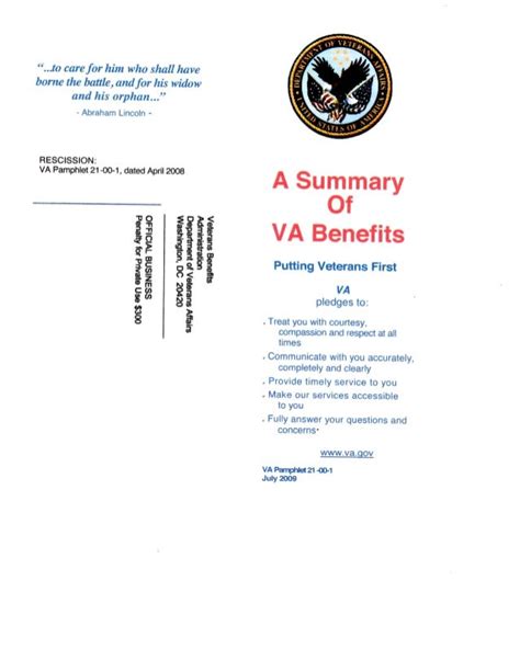 A Summary Of Va Benefits