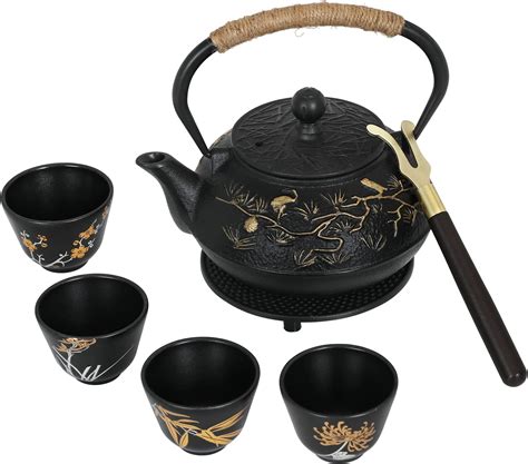 Amazon Dujust Japanese Beautiful Asian Porcelain Tea Set Black