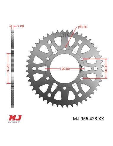 MJ Rear Sprocket For Yamaha YZF R 125 2008 2022 MJ Corse