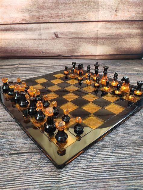 Resin Chess Set Custom Resin Chess Pieces Mm King Small Etsy