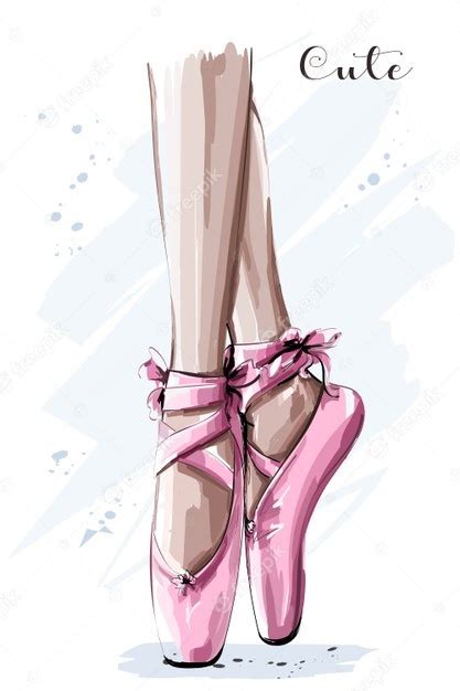 Jambes De Danseuse De Ballet Dessin S La Main En Chaussure De Pointe