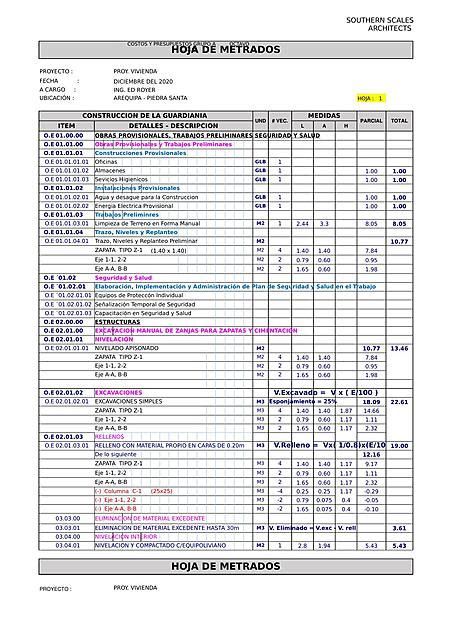 Hoja Excel Para Metrado De Arquitectura Udocz The Best Porn Website