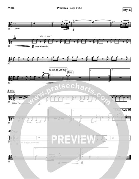 Promises Viola Sheet Music PDF New Life Worship PraiseCharts