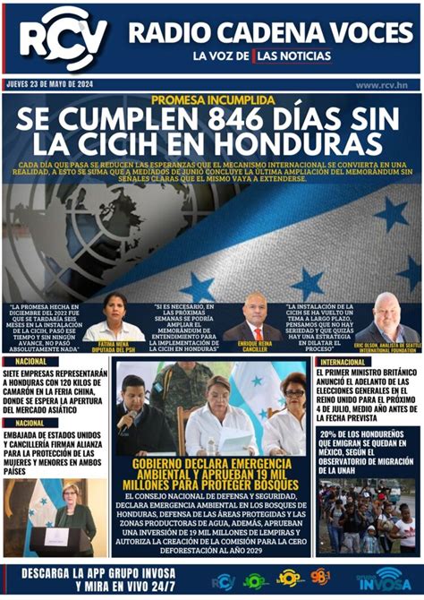 SE CUMPLEN 846 DÍAS SIN LA CICIH EN HONDURAS RCV Honduras