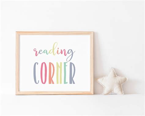 Reading Corner Printable Reading Corner Wall Art Reading Etsy