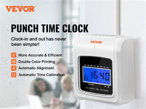 Vevor Punch Time Clock Time Tracker Machine For Employees Of Small