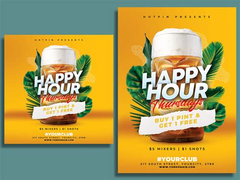 Happy Hour Flyer Template by Hotpin on Dribbble