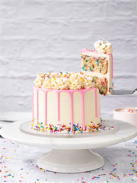 Two Layer Confetti Cake Creme De Lacombe