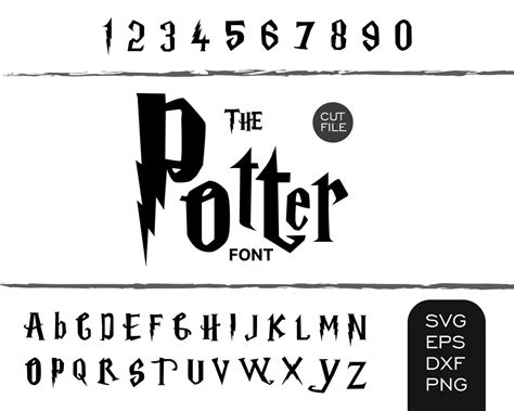 The Potter Font SVG Wizard Potter SVG Png Eps Magic Font Potter