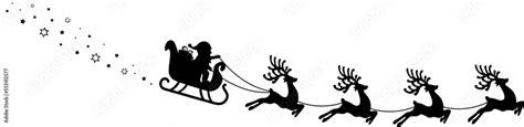 Santa Sleigh. Santa Sleigh Silhouette. Santa Sleigh Illustration. Stock ...