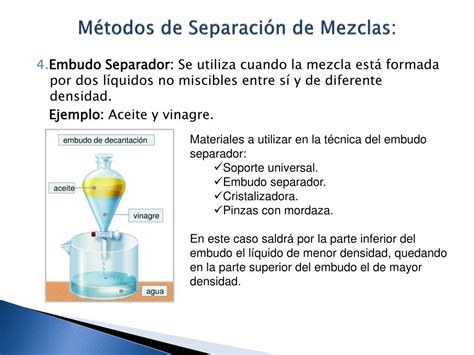 PPT Sustancias Puras Mezclas Métodos de Separación de Mezclas