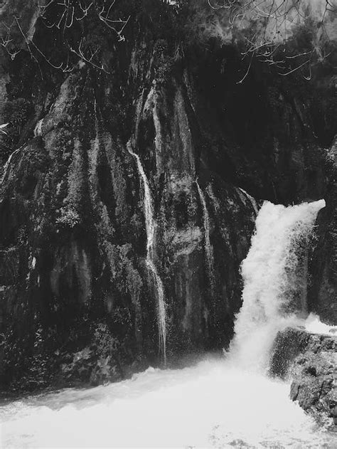 Black and White Photo of Waterfall · Free Stock Photo