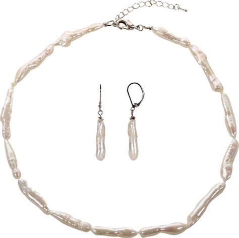 Zoetwater Parel Oorbellen Set Pearl Stick Parelketting Parel