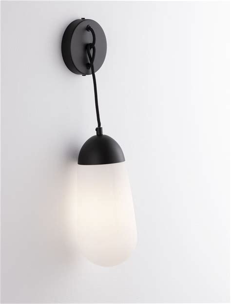 Nova Luce Wall Luminaires Blaky Matt Black Metal Opal Glass