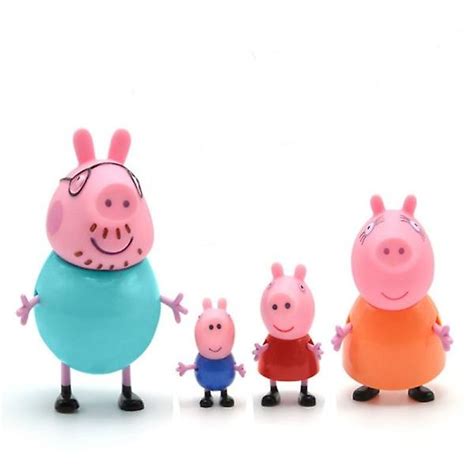 Anime Pink Pig Action Figure Ami George Pig Famille Grand P Re Grand