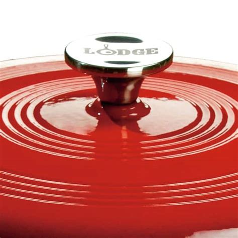 Excellence Quality Lodge Ec7d43 78 Qt Island Spice Red Enameled Cast Iron Dutch Oven Lodge