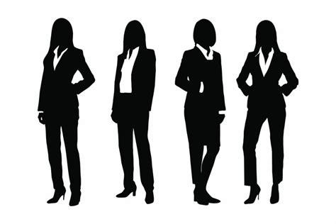 Female lawyer silhouette set vector