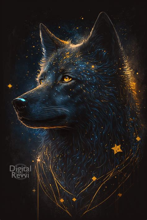 celestial wolf  digitalrevvi  deviantart