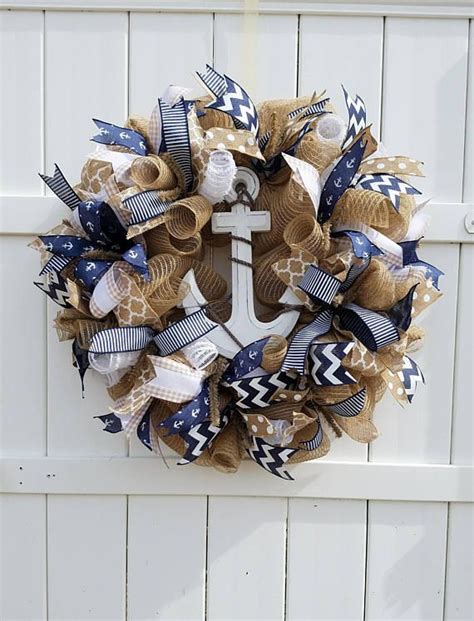 Nautical Wreath For Door Anchor Wreath Summer Wreath Summer Burlap