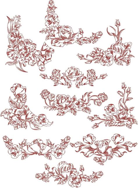 Redwork Roses Embroidery Designs Embroidery Kits How To Etna Pe