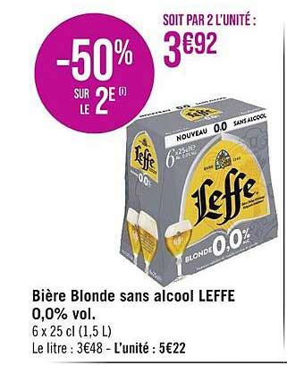 Promo Bière Blonde Sans Alcool Leffe 0 0 Vol chez Géant