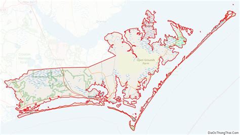 Map of Carteret County, North Carolina - Thong Thai Real