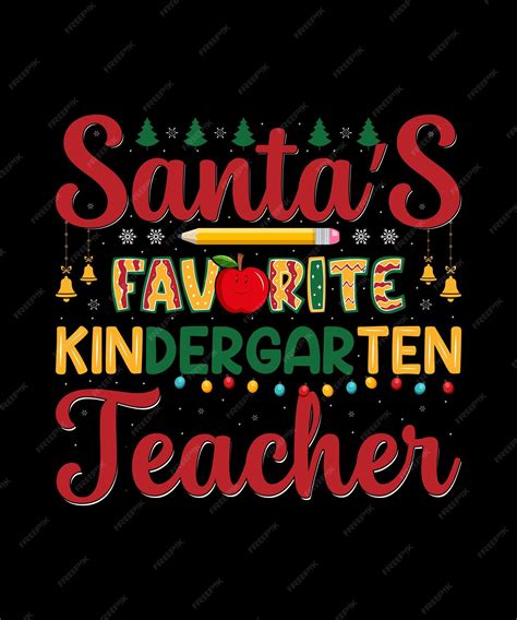 Premium Vector Santas Favorite Kindergarten Teacher Svg Merry