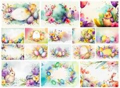 Free Watercolor Easter Card Background Image