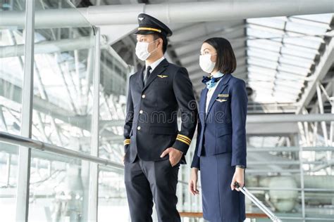 Commercial Cabin Crew Or Air Hostess And Pilot Occupation Concepts