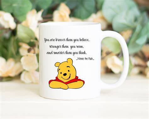 Pooh Bear Mug Winnie The Pooh Coffee Tea Cup Inspirational Etsy