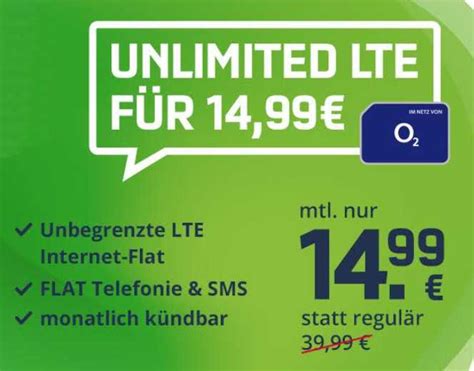 Freenet Monatlich K Ndbare Unlimited Flat Im O Netz F R Euro