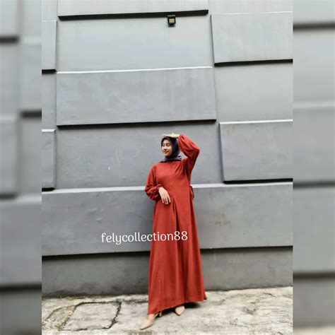 Jual Ayunda Dress Maxy Crinkle Airflow Gamis Polos Wanita Terbaru