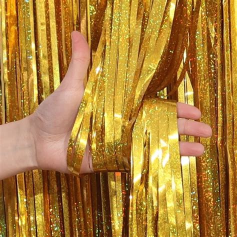 Buy Dayong Metallic Foil Fringe Curtains 2 Pack 1m X 2m Tinsel Curtain