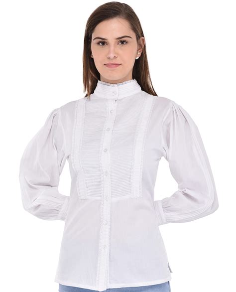 White Vintage Blouse Long Sleeve Cotton Lane London