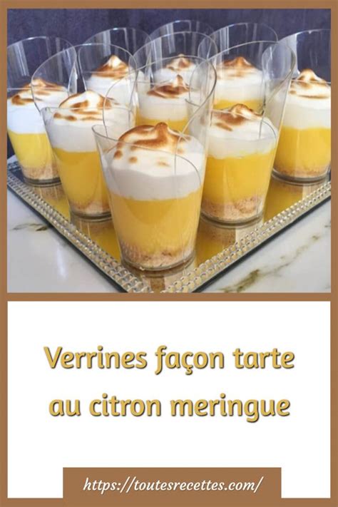 Verrines façon tarte au citron meringue Toutes Recettes