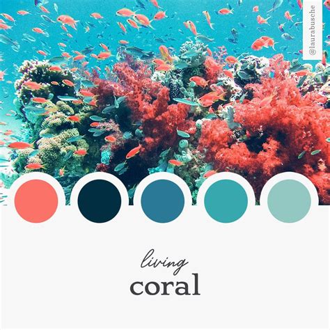 Brand Moodboard: Living Coral https://laurabusche.com/moodboards/living-coral/ #infodesig ...