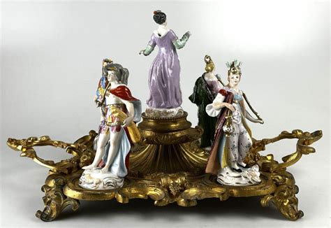 Proantic Groupe En Porcelaine En Bronze Dore France Eme