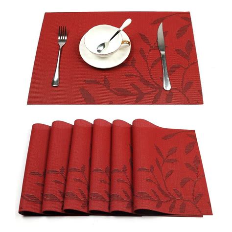 Hebe Placemats Set Of Heat Resistant Pvc Placemat For Dining Table