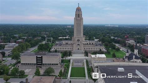 Overflightstock State Capital Building And Downtown Buildings