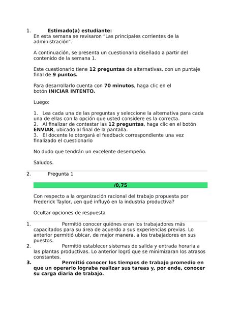 Cuestionario Semana 2 Trabajo Terminado Estimadoa Estudiante En