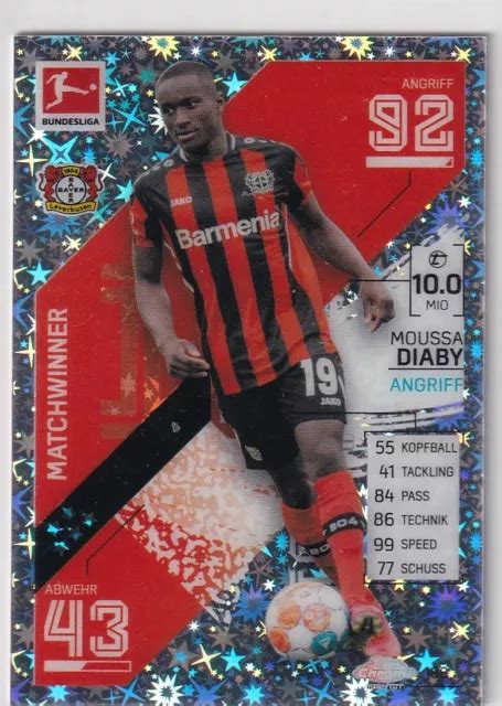 TOPPS MATCH ATTAX Bundesliga Cromo Xfractor 21 22 Núm 188 Diaby X