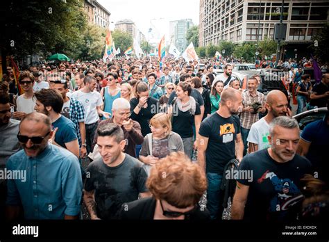 MILAN ITALY JUNE 29 Gay Pride Manifestation In Milan June 29 2013 Normal People Gay
