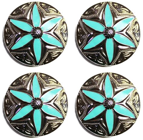 4 Conchos Rhinestone Horse Saddle Western Rodeo Bridle Turquoise Co90