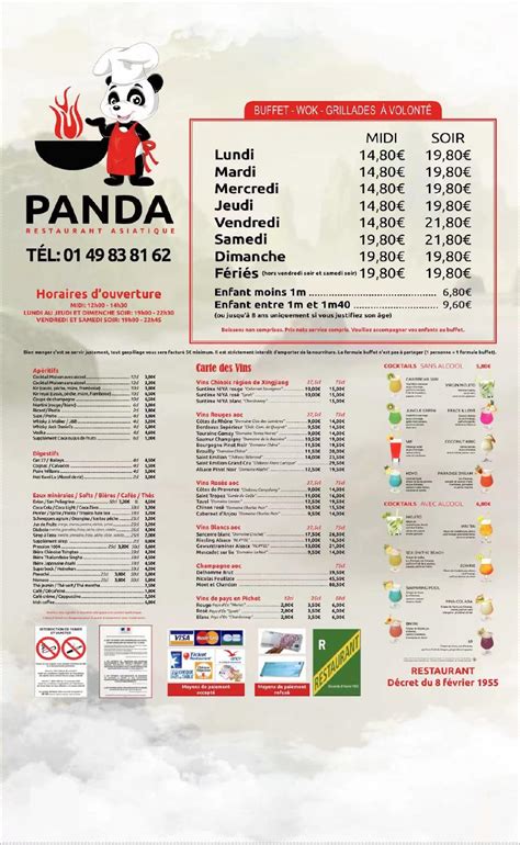 Menu Au Restaurant Panda Champigny Sur Marne Champigny Sur Marne