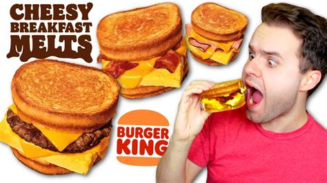 Burger Kings New Cheesy Breakfast Melts Review Sausage Bacon Ham