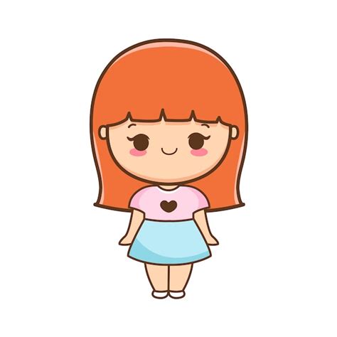 Ilustración De Niña Linda De Dibujos Animados Vector Premium Vector