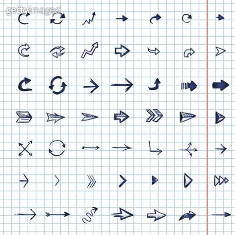 Vector Set of 49 Sketch Arrows and Cursors 1296463986 일러스트 무료 일러스트